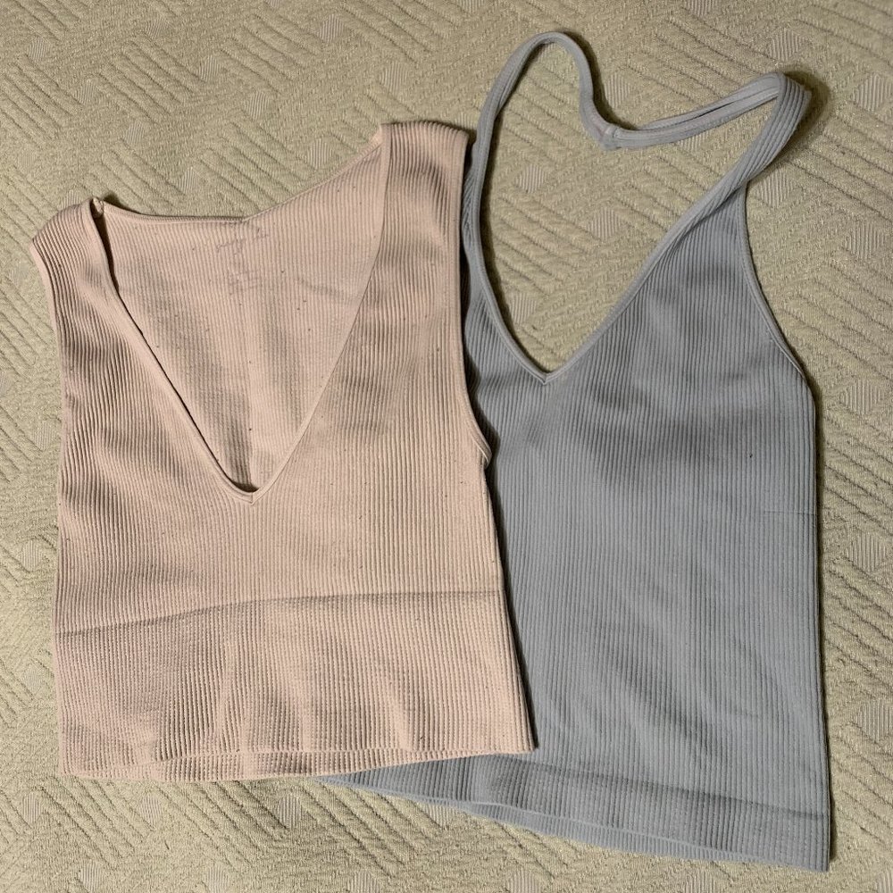 Seamless Ribbed Tank Top Set